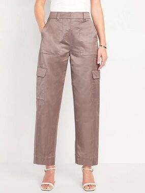 Old Navy | Wide-Leg Utility Cargo Pants | Taupe Mauve
